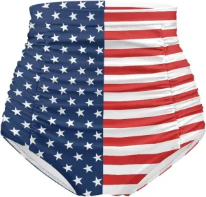 Women's Ruched High Waisted Bikini Bottom Full Coverage Bathing Suit Swim Bottom 2025 Bikini Briefs for Beach Pool