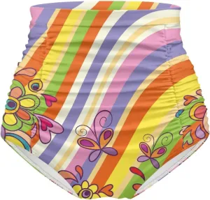 Women's Ruched High Waisted Bikini Bottom Full Coverage Bathing Suit Swim Bottom 2025 Bikini Briefs for Beach Pool