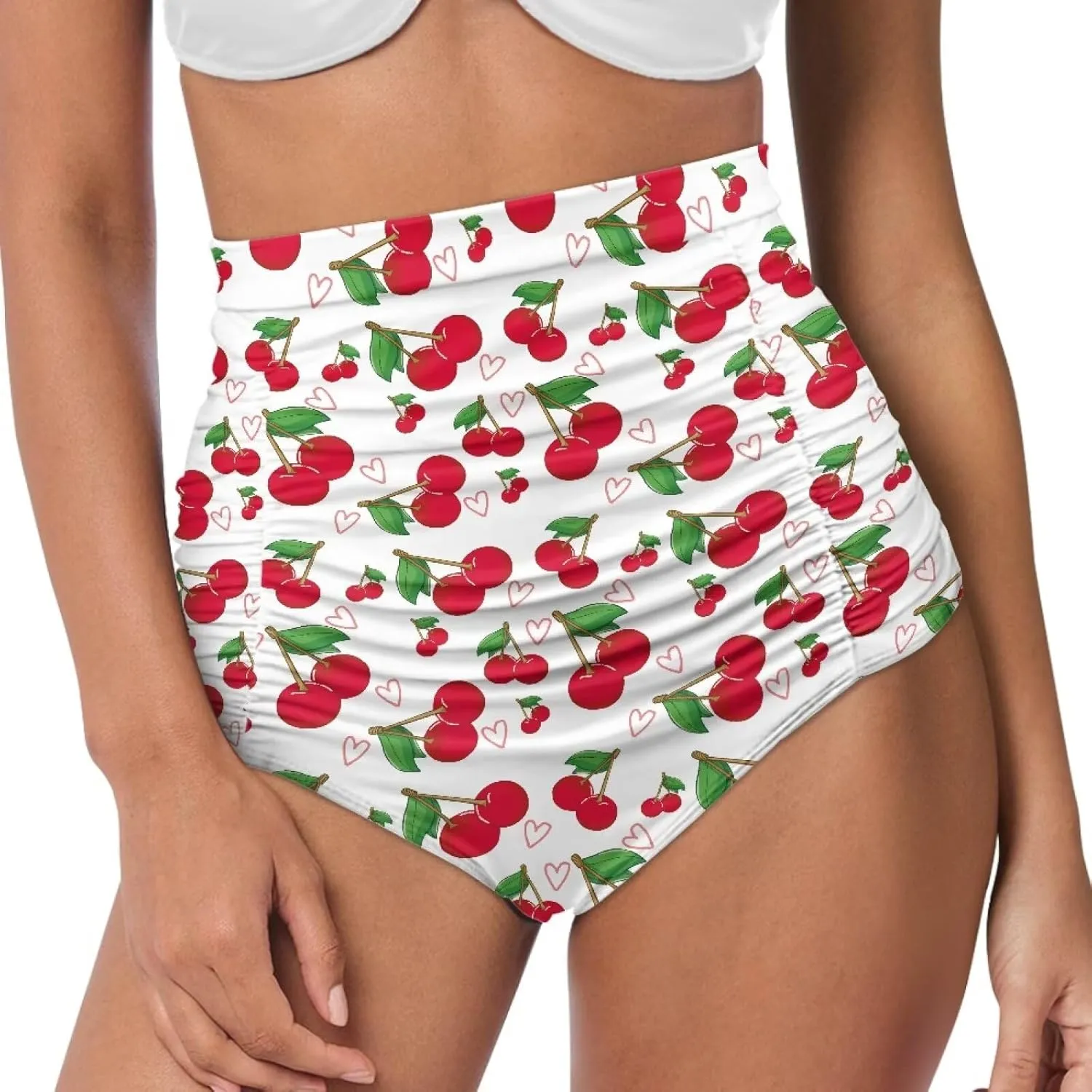 Women's Ruched High Waisted Bikini Bottom Full Coverage Bathing Suit Swim Bottom 2025 Bikini Briefs for Beach Pool