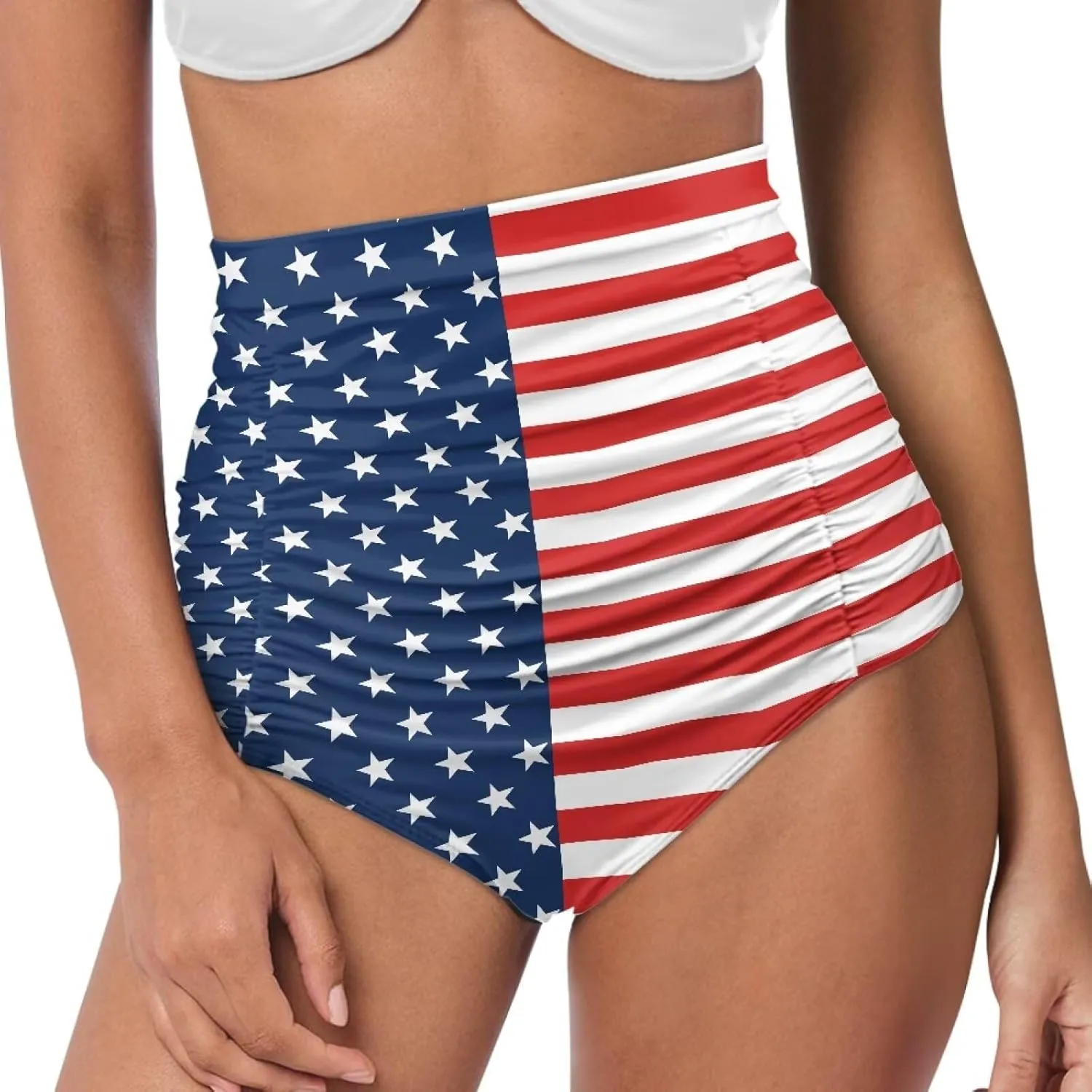 Women's Ruched High Waisted Bikini Bottom Full Coverage Bathing Suit Swim Bottom 2025 Bikini Briefs for Beach Pool