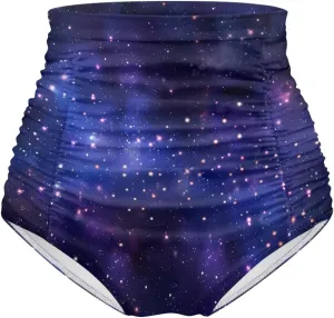 Women's Ruched High Waisted Bikini Bottom Full Coverage Bathing Suit Swim Bottom 2025 Bikini Briefs for Beach Pool
