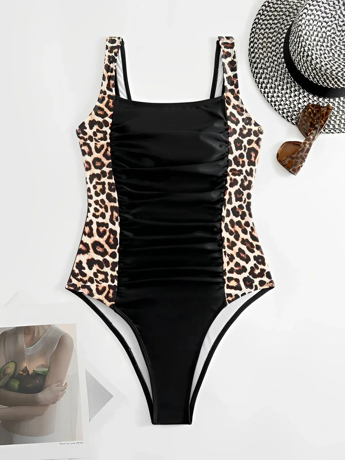 Women's Solid Animal Print One-Piece Swimwear for Active Aquatic Adventures
