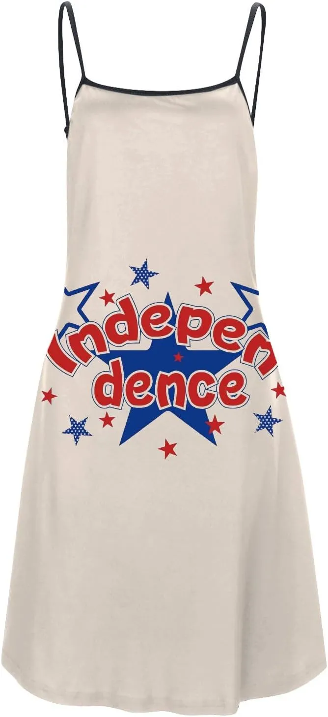 Women's Summer Dresses Independence Day Casual Miniskirts Sleeveless Sundresses Women Dresses Fall Casual