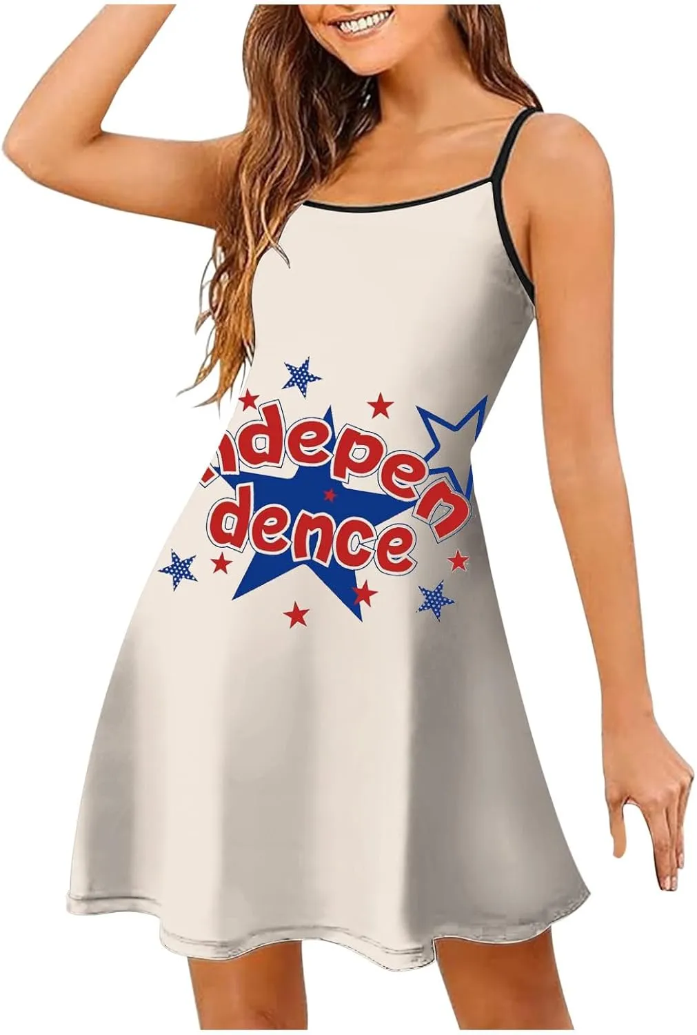 Women's Summer Dresses Independence Day Casual Miniskirts Sleeveless Sundresses Women Dresses Fall Casual
