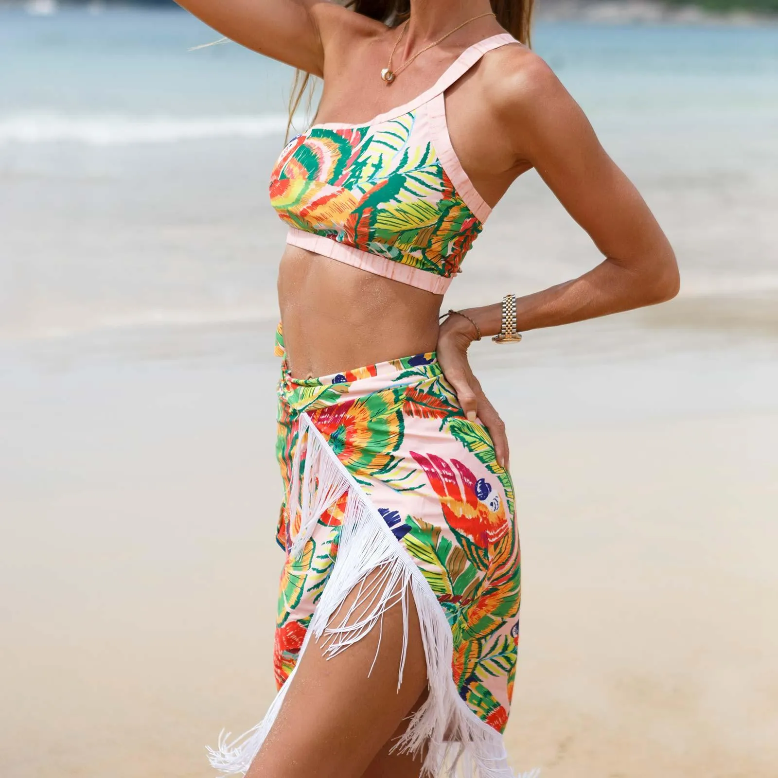 Women's Swimwear With Beach Long Cover-Ups Skirts