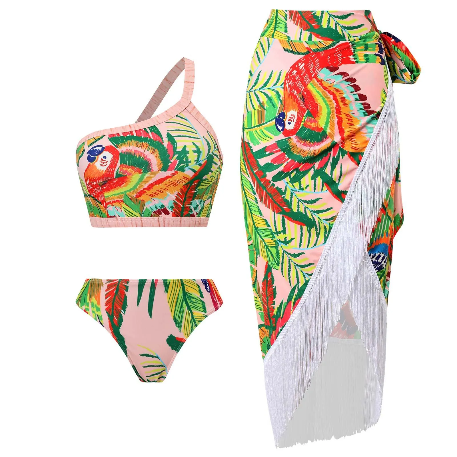 Women's Swimwear With Beach Long Cover-Ups Skirts