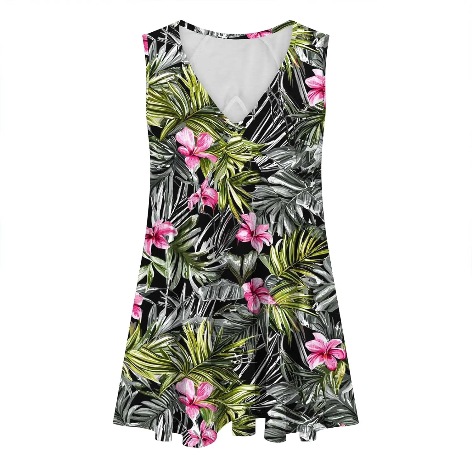 Womens Tank Tops 2025 Summer Dressy Casual V Neck Floral Print Blouses Sleeveless Pleated Trendy Outfits Clothes