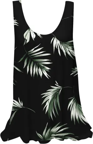 Womens Tank Tops Hawaiian Dressy Printed Casual Crew Neck Sleeveless Shirts 2025 Trendy Summer Beach Ruffled Tank Top