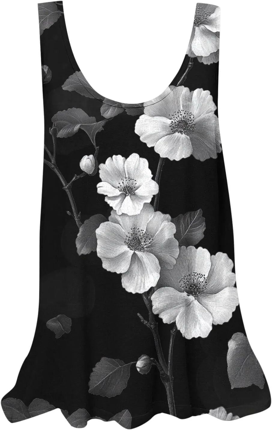 Womens Tank Tops Hawaiian Printed Casual Crew Neck Sleeveless Dressy Shirts 2025 Trendy Summer Beach Comfy Tank Top