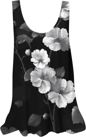 Womens Tank Tops Hawaiian Printed Casual Crew Neck Sleeveless Dressy Shirts 2025 Trendy Summer Beach Comfy Tank Top