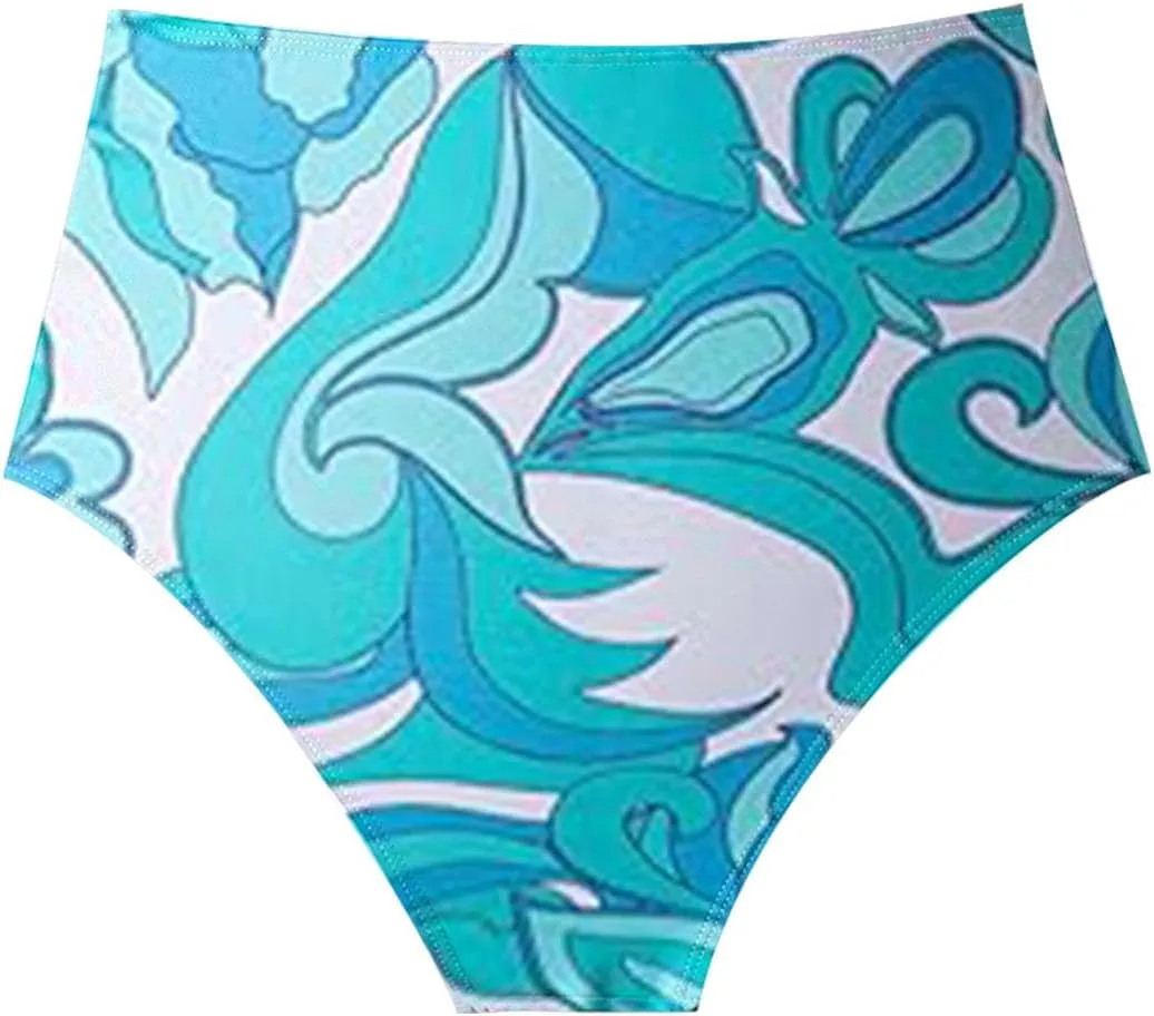 Womens Tankini Set Tropical Hawaii High Waisted Bikini Bathing Suits 2 Piece Swim Tank Top with Boy Shorts Swimsuits