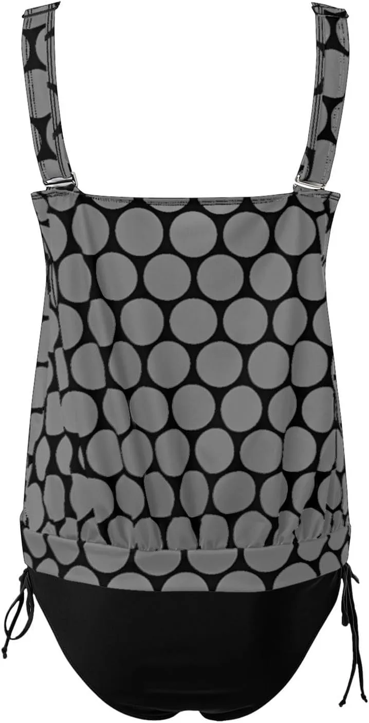 Womens Tankini Sets Scoop Neck Blouson Swim Tank Top with Shorts 2 Piece Swimsuit Summer Beach Modest Bathing Suits