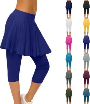 Womens Tennis Skirts with Leggings Athletic Golf Running Leggings with Skirt High Waisted Yoga Pickleball Skorts