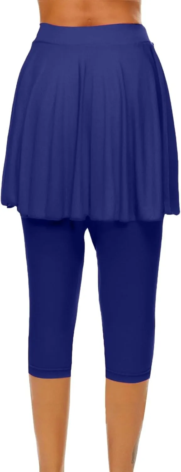 Womens Tennis Skirts with Leggings Athletic Golf Running Leggings with Skirt High Waisted Yoga Pickleball Skorts