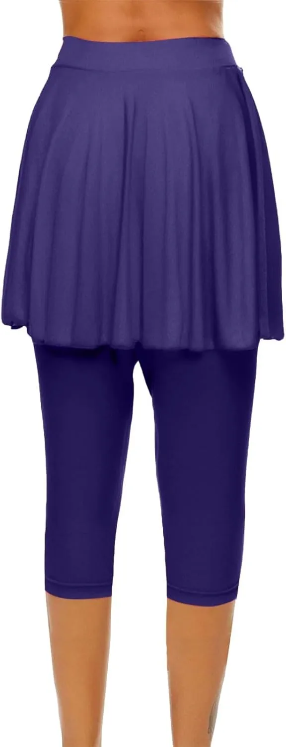 Womens Tennis Skirts with Leggings Athletic Golf Running Leggings with Skirt High Waisted Yoga Pickleball Skorts