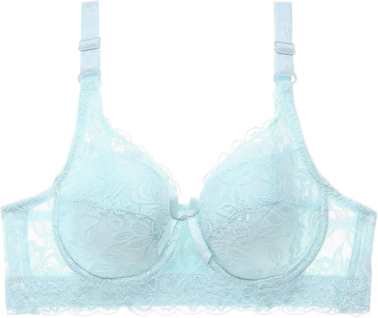 Womens Underwire Full Coverage Bras See Through High Support Bralette Breathable Push Up Gather Sexy Bras for Everyday