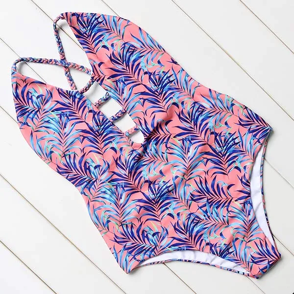 Women's Vintage Beachwear With Print