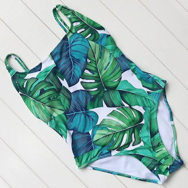 Women's Vintage Beachwear With Print