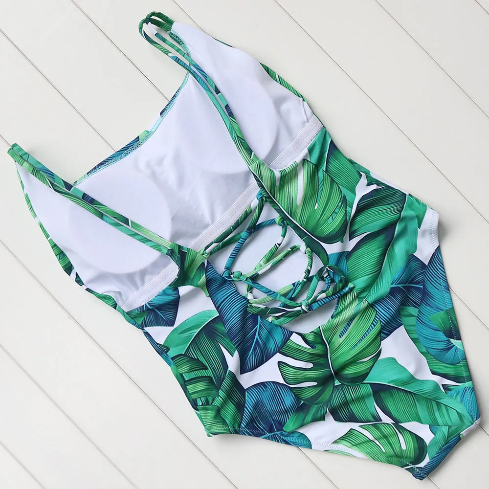 Women's Vintage Beachwear With Print