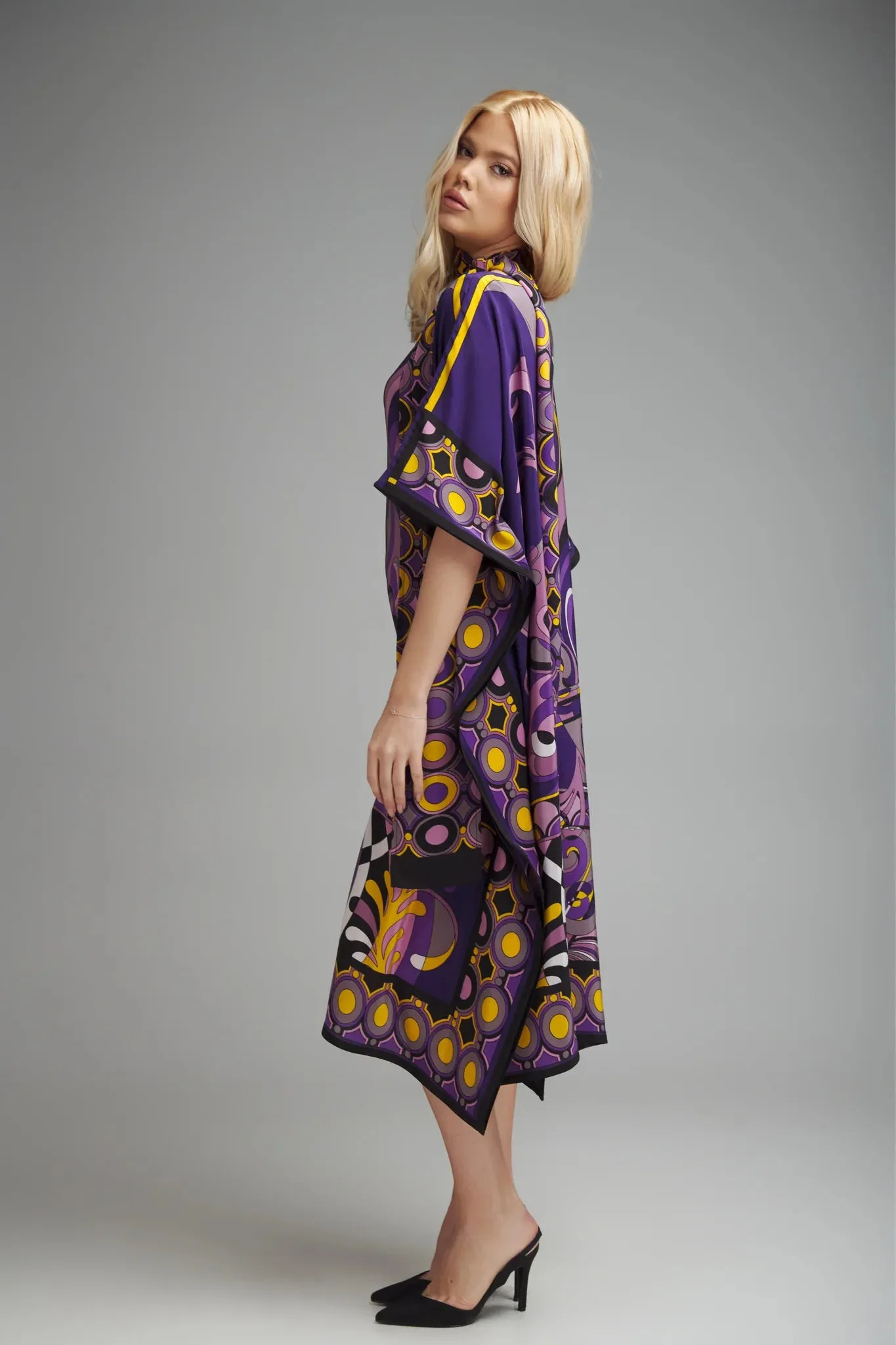 Women's Violet Crepe Kaftans - BlackBeads