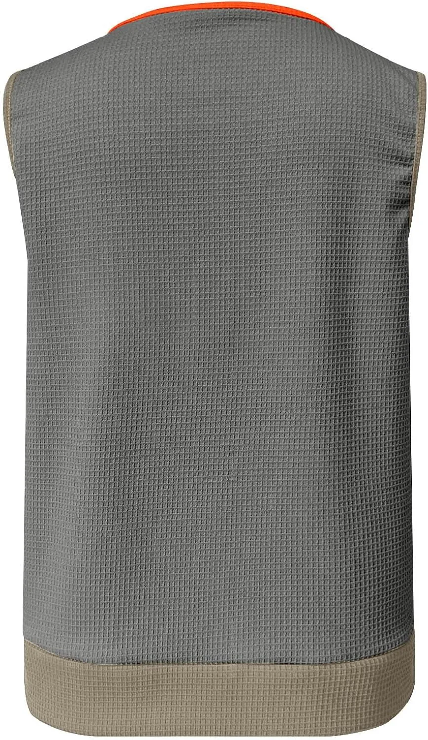 Womens Waffle Knit Tank Tops with Pockets, Summer Casual Crewneck Sleeveless Shirts Color Block Blouses