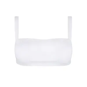 women's white bandeau bikini top