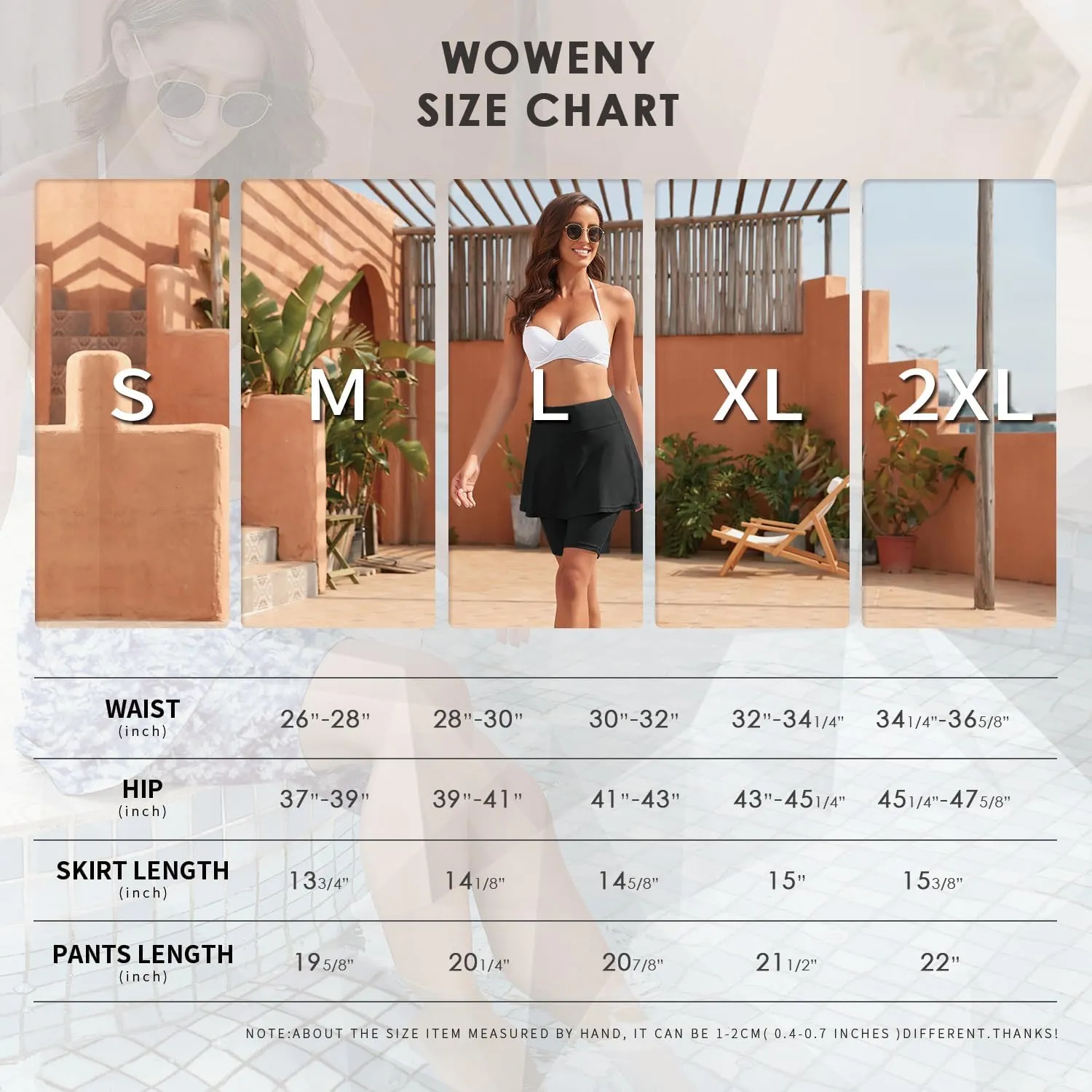 WOWENY Women Swim Skirt High Waisted Swimsuit Bottom Built-in Swim Bikini Bottoms