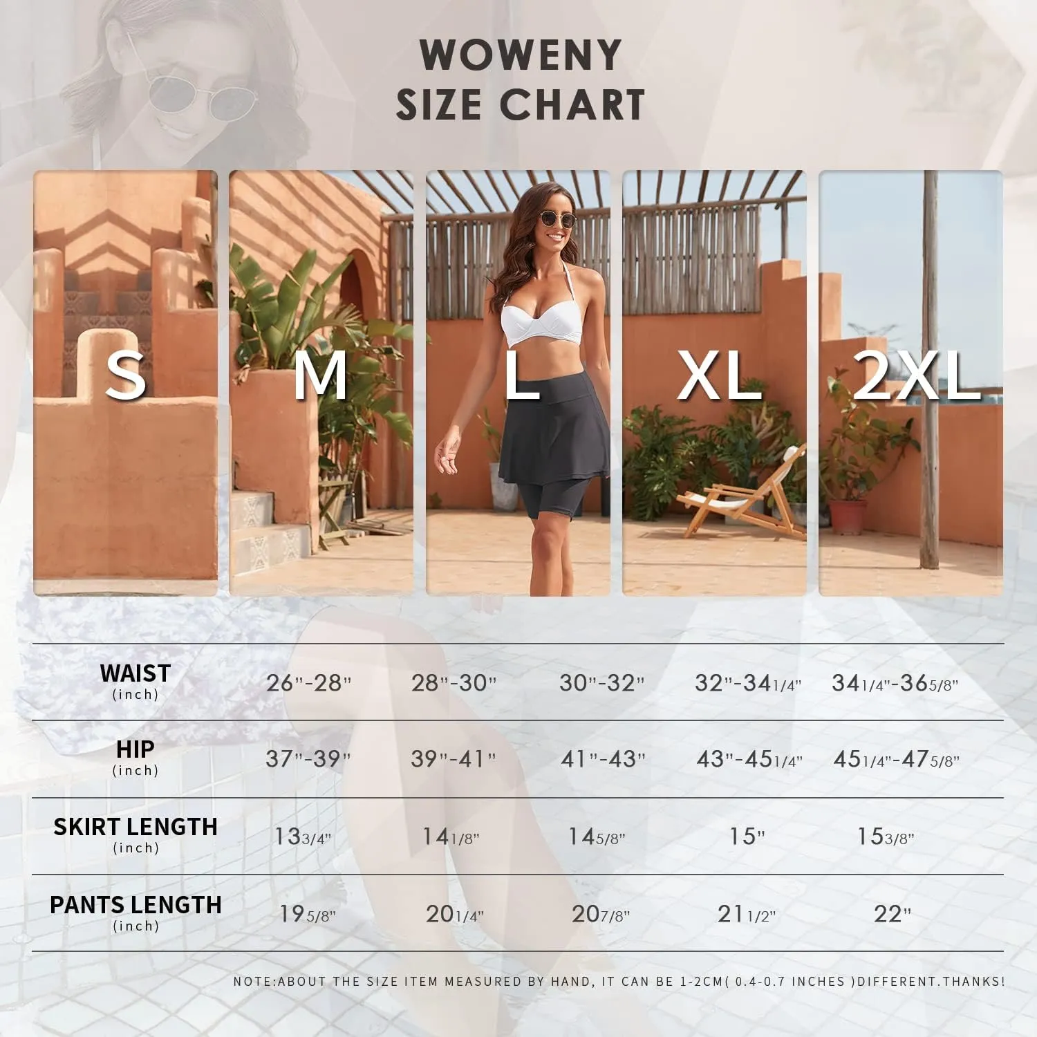 WOWENY Women Swim Skirt High Waisted Swimsuit Bottom Built-in Swim Bikini Bottoms