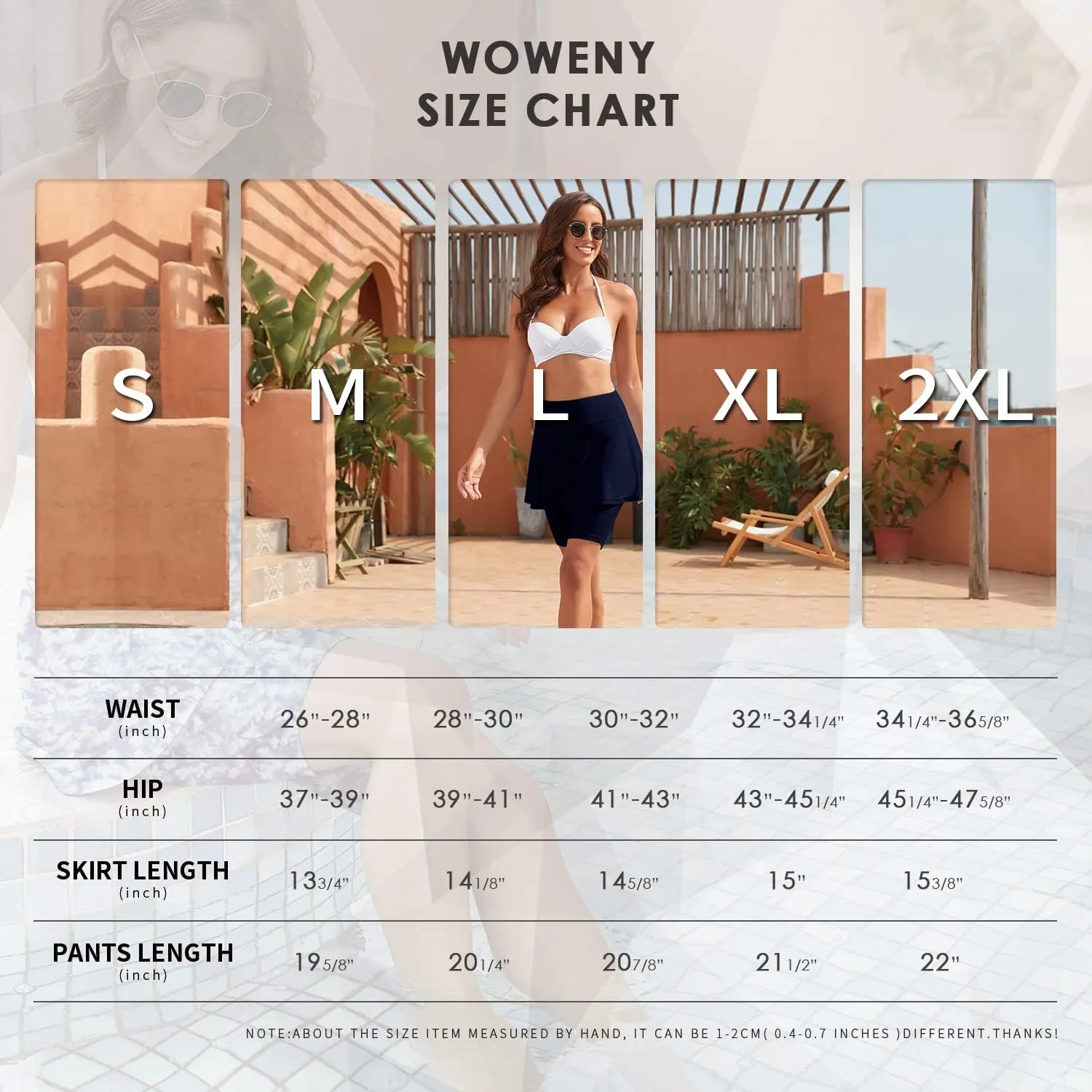 WOWENY Women Swim Skirt High Waisted Swimsuit Bottom Built-in Swim Bikini Bottoms