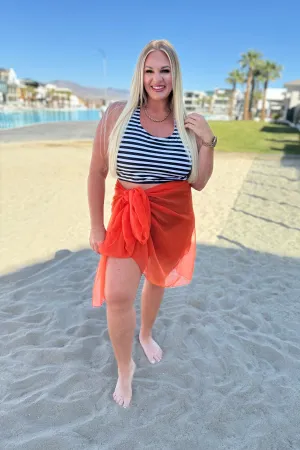 Wrapped In Summer Versatile Swim Cover in Orange- 111 NORTH