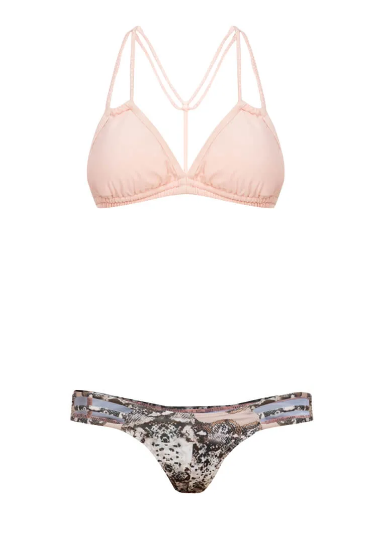 Y-Back Contrast Print Bikini #164