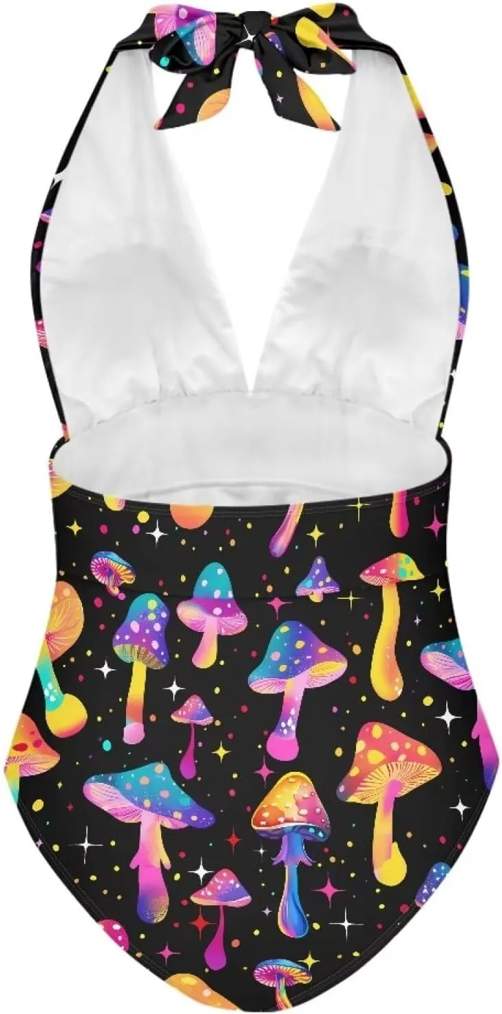 YEXIATODO Women's One Piece Swimsuit V Neck Cross Back Swimwear