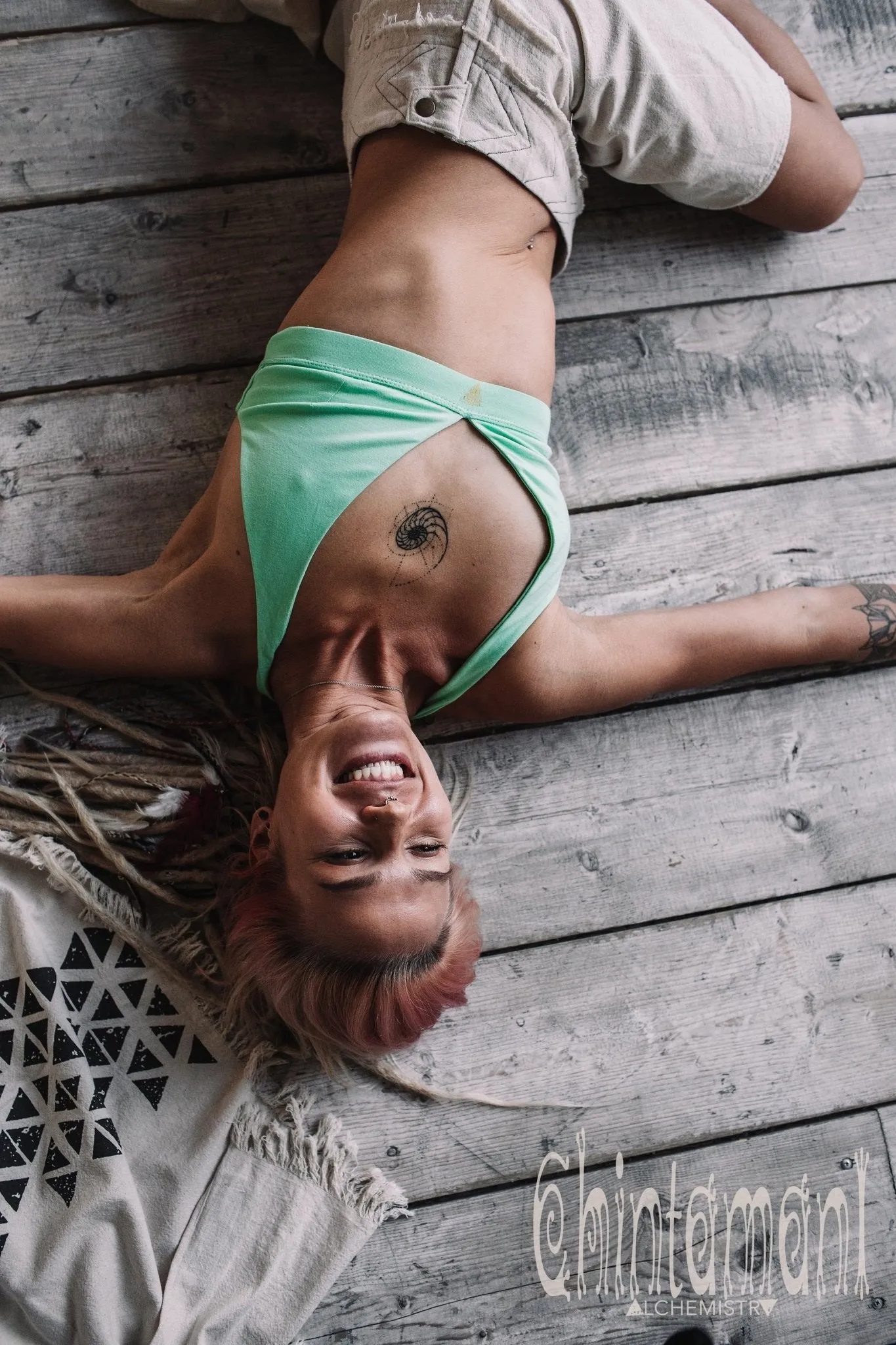 Yoga Bra Top / Cotton Sport Halter Top by Chintamani / Mint