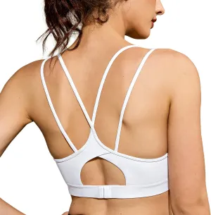 ZeroBound Women's Strappy Sports Bra Criss Cross Back Padded Medium Support Wireless
