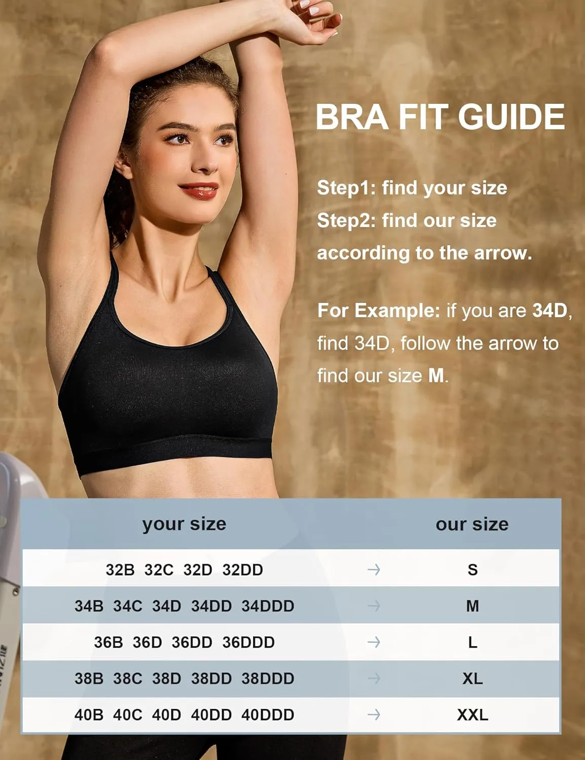 ZeroBound Women's Strappy Sports Bra Criss Cross Back Padded Medium Support Wireless