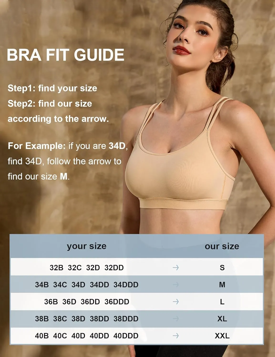 ZeroBound Women's Strappy Sports Bra Criss Cross Back Padded Medium Support Wireless