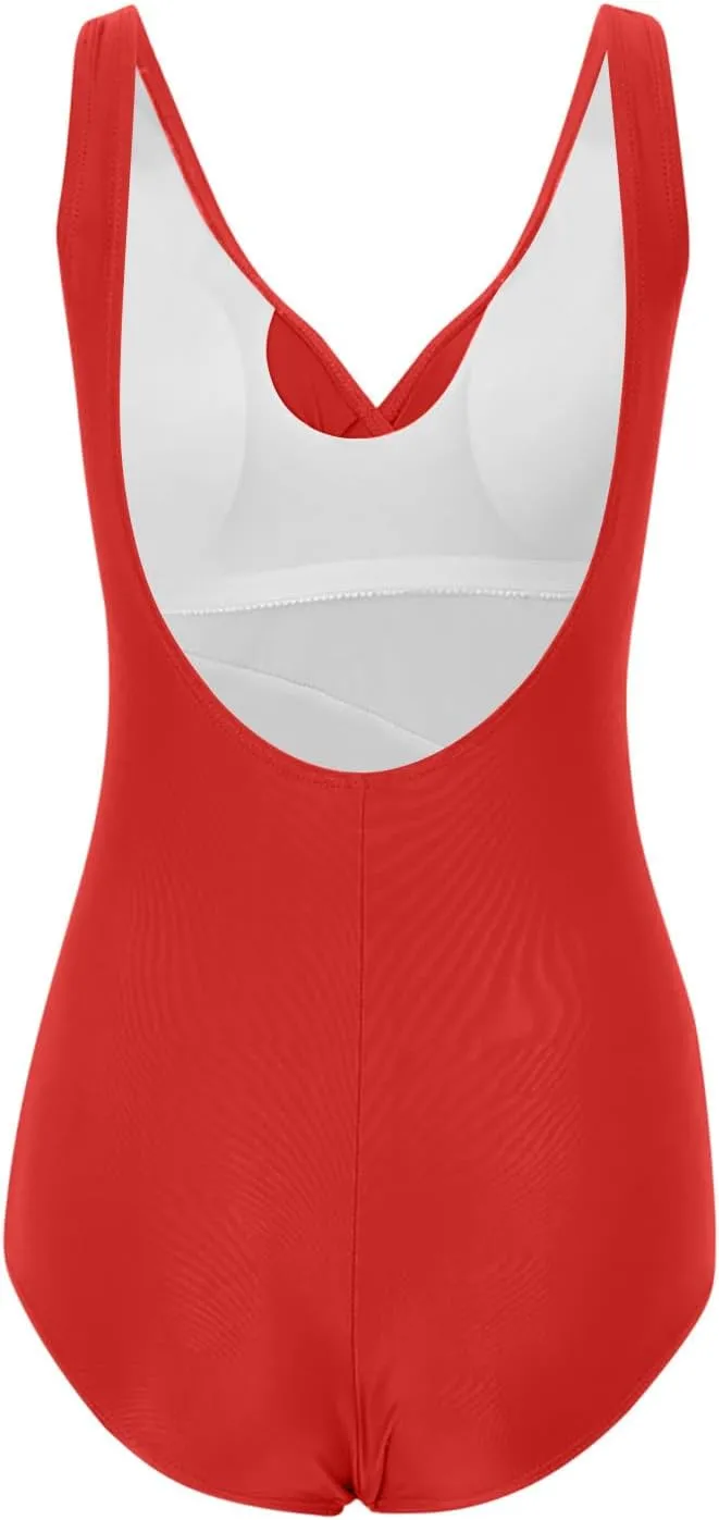 Zkuisw Swim Suits for Women 2024 Solid Push-Up Backless Swimsuits Beachwear Sexy Tummy Control One Piece Bathing Suits Bikini